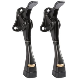 Tope de puerta Kickdown de 4 pulgadas, 2 paquetes de topes de puerta de altura ajustable con un toque para la parte inferior de la puerta, topes de aleación de aluminio de metal con punta de goma y
