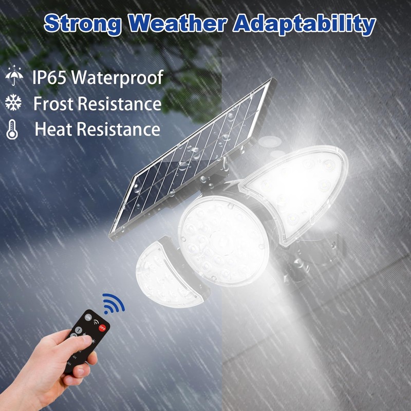 EMANER Solar Motion Lights Outdoor | Remote Control Brightest Flood