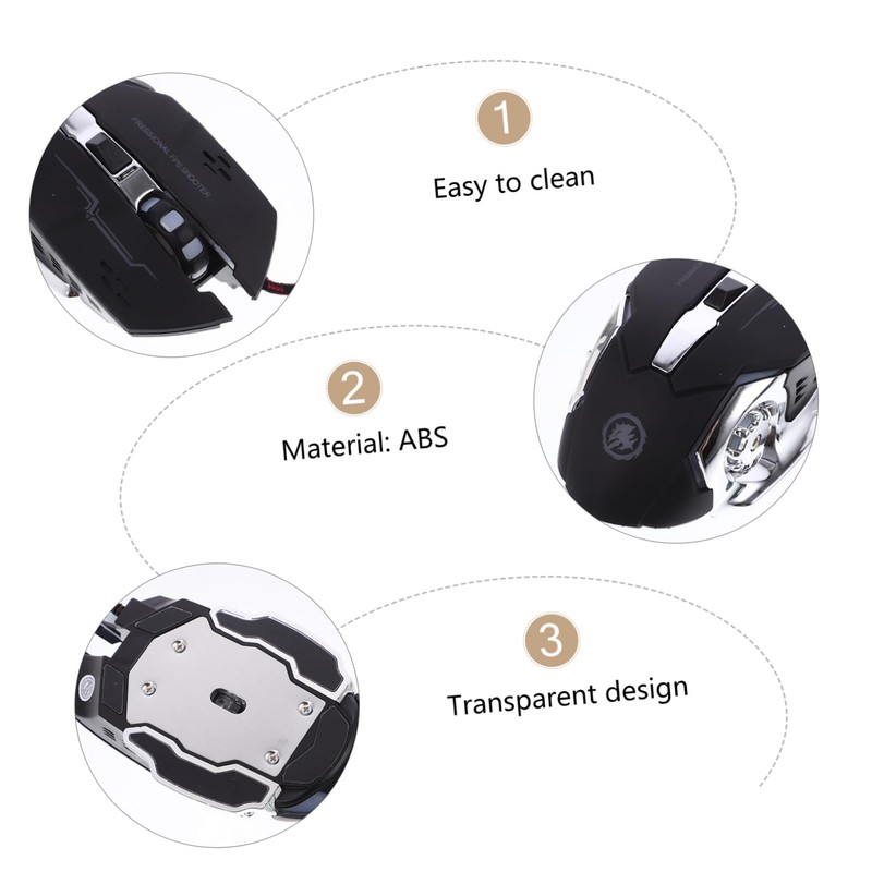 SEWACC LED Optical Gaming Mouse Ergonomic USB Wired Design Dpi
