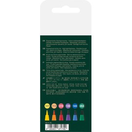 Faber-Castell Art & Graphic Pitt Artist Pen Brush India Ink Pen, Colour Wheel, Wallet Of 6, For Art, Craft, Drawing, Sketching, Home, School, University, Colouring