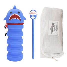 PXBSNB 2 in 1 Weiche Silikontasche Kawaii Federmäppchen, 2 Stück Cartoon Federmäppchen mit Reißverschluss, Teleskopisc Stand Up Federmäppchen, Kawaii Cartoon Kosmetiktascher für Mädchen Jungen