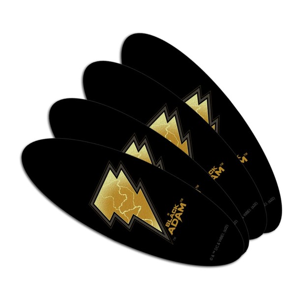 Black Adam Lightning Logo Double-Sided Oval Nail File Emery Board