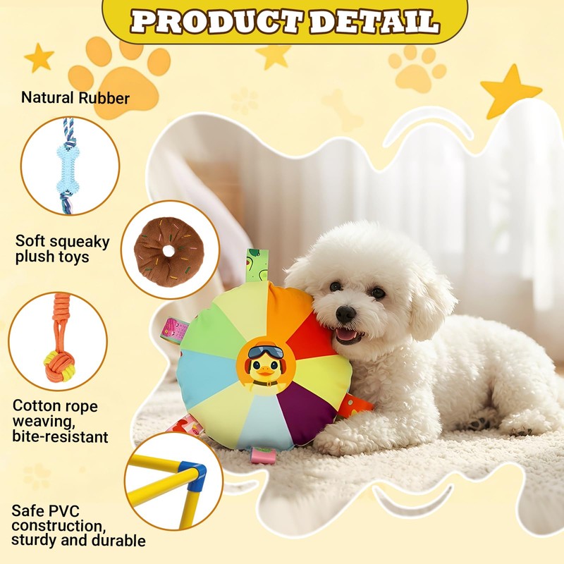 Puppy Play Gym with 10 Hanging Toys, 23.6" Removable Small