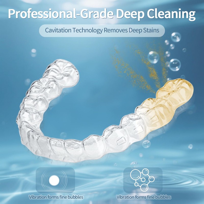 48kHz Ultrasonic Retainer Cleaner for Dentures and Aligners