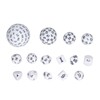 15pcs Complete Polyhedral Dice Set Acrylic D3 to D100 Spherical