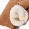 Harssidanzar Leather Mens Glove,Suede Lambskin Shearling Fur Cuff Thick Wool