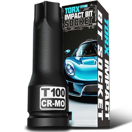 Aiourx 1/2" Drive T100 Torx Star Bit Socket, CR-MO Steel, for Motorcycle, Bicycle Machinery Repair