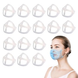 16Pcs Face Bracket for Mask -3D -Face Internal Support Frame  More Space Comfortable Lipstick Protector ,Washable Reusable - Style: 32pcs