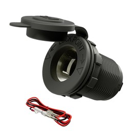 DAMAVO YM1084 - Encendedor de cigarrillos de 12 V, fuente de alimentación de 12 V, enchufe de coche para automóvil, automóvil, marino, ATV, camión, RV, barcos, receptáculo, montaje empotrado con