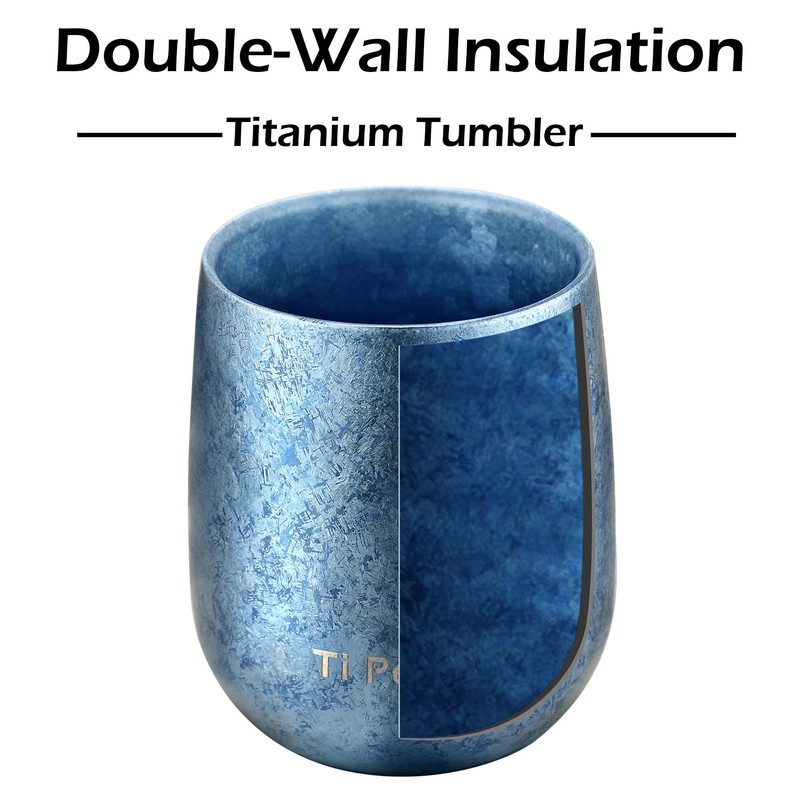 Wine Tumbler,8 oz Titanium Wine Tumbler,Insulated Double Wall Titanium Travel