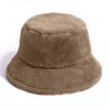 LLZ.COQUE Womens Stylish Bucket Hat Soft Faux Fur Fluffy Thicken