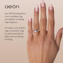Aeon 925 Sterling Silver Court Wedding Ring – 3/5mm | Comfort Fit for Men & Women | Sizes J-Z | Premium Quality for Life's Special Moments