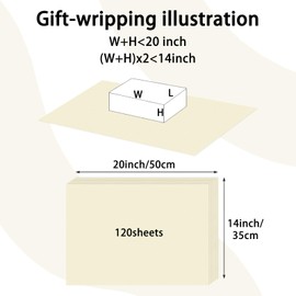 120 Sheets 20"X14" Tissue Paper for Gift Bags Wrapping, Art Tissue Paper Bulk for Weddings Birthday Party Crafts Decoration (Ivory)