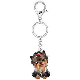 RAIDIN Acrylic Cute Dog Pets Keychain for Women Girls Kawaii Puppy Key ring Gifts for Purse Car Keys Dog Lovers (Yorkshire A)