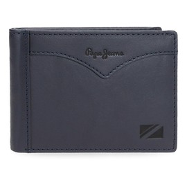PEPE JEANS Horizontal Wallet with Wallet, One Size, Blue, One Size, Horizontal Wallet with Coin Compartment, blue, Standard size, Horizontal wallet with coin pocket