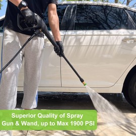 BEAR FORCE High Pressure Water Spray Gun Wand Jet Nozzle Tips & 32FT Hose, Power Washer Water Gun Compatible with Some of Greenworks Karcher Ryobi Homelite Electric Pressure Washer Max 1900 PSI