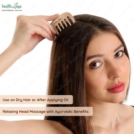 HealthAndYoga Kansa Comb - Ayurvedic Healing Bronze Metal Hair Care Accessory - Detox Head Massage - Smoothens Hair, Clears Dandruff, Tones Scalp, Revitalises Hair Roots,Boosts Hair Regrowth, Relaxes