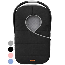 liuliuby Winter Carseat Covers for Baby | Infant Car Seat Cover Baby | Doona Accessories | Warm & Thick Fleece Canopy for Infant & New Born Cold Weather (Black)