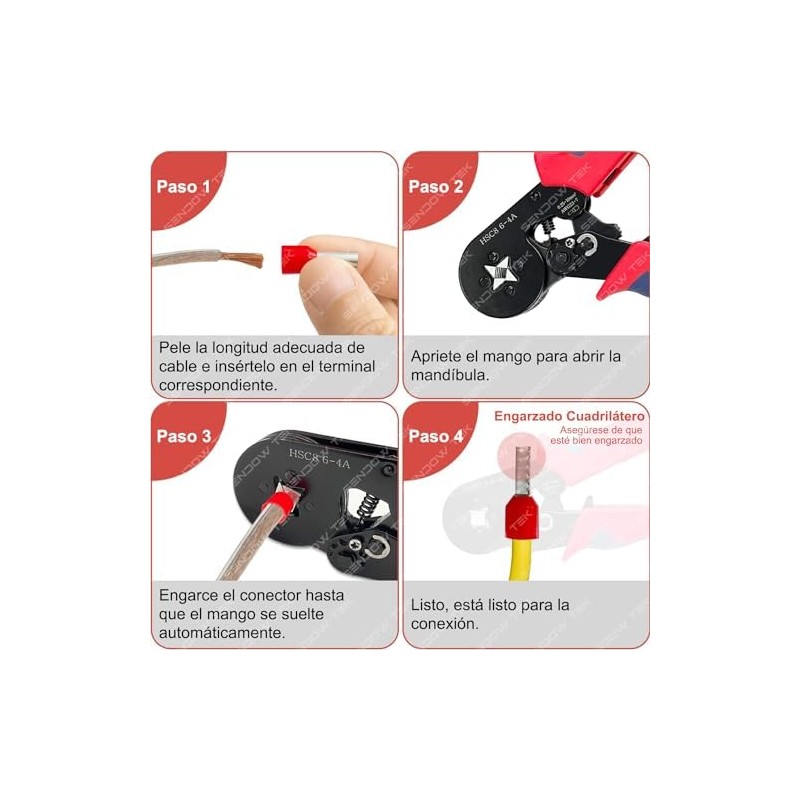 Sendowtek Kit de Terminales para Cable, Alicates Alambre Engarzado(1200pcs)