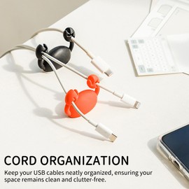 TECHPLUS 4PCS Crab Cord Organizer Cable Clips, USB Cable Organizers for Home Office Desk, Self-Adhesive Wire Holder,Organizer & Decor