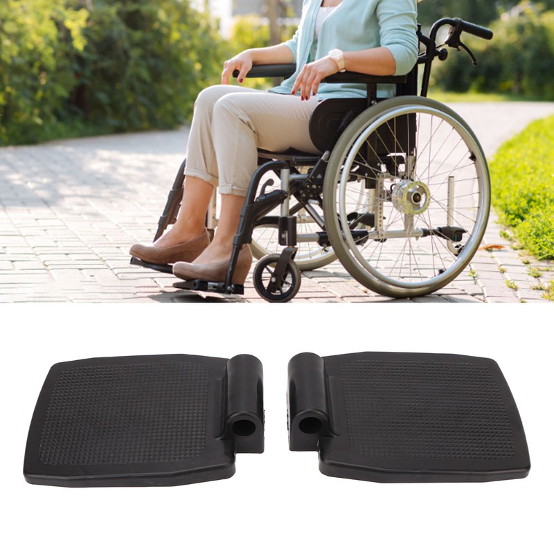 2pcs Wheelchair Footplate Plastic Ergonomic Wheelchair Footrest Pedal Replacement Accessory