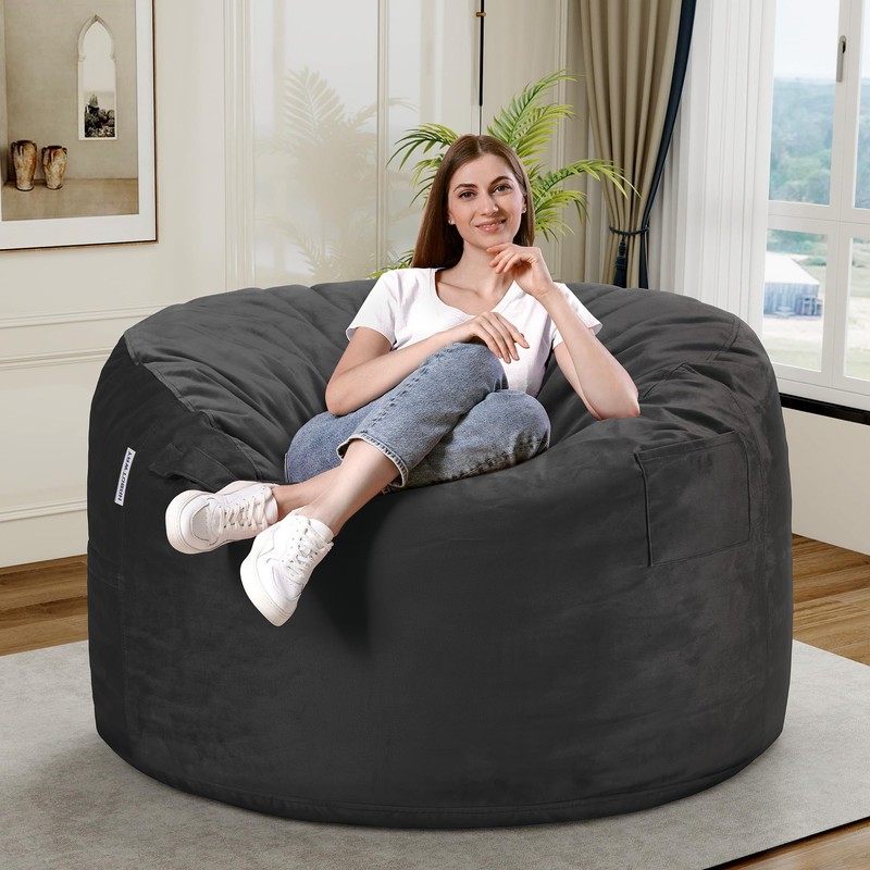 HABUTWAY Bean Bag Chair 3Ft Luxurious Velvet Ultra Soft Fur