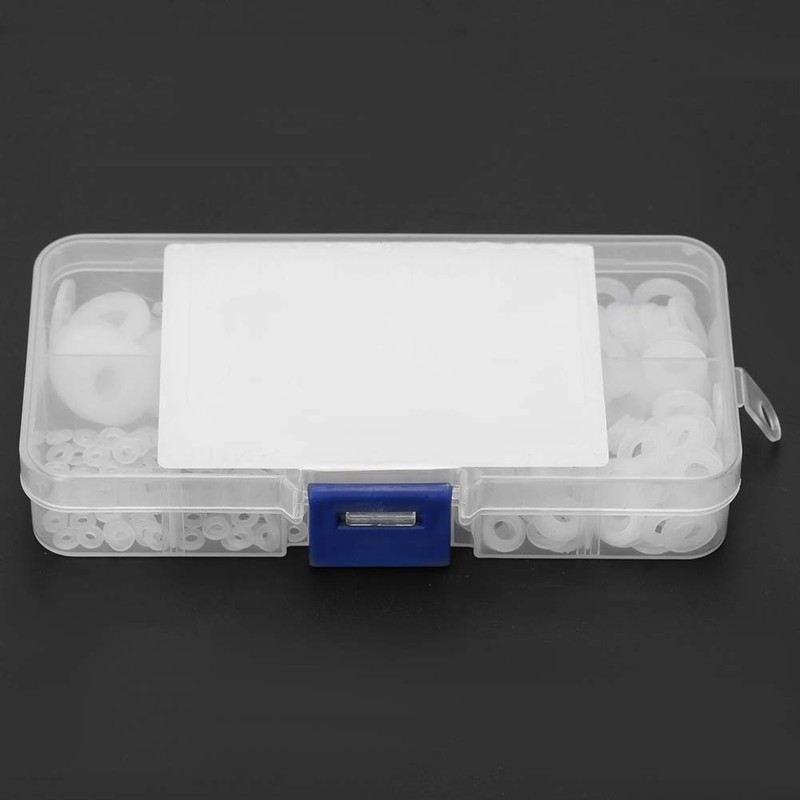 350pcs White Nylon Plastic Washer Flat Round Washer Sealing Ring