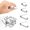 100 Pcs Brooch Pins, 4-Size Pack of Safty Pins, Silver