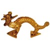 Purpledip 11425A Brass Mythical Dragon Mystical Oriental Theme Door Window