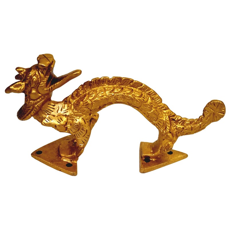 Purpledip 11425A Brass Mythical Dragon Mystical Oriental Theme Door Window