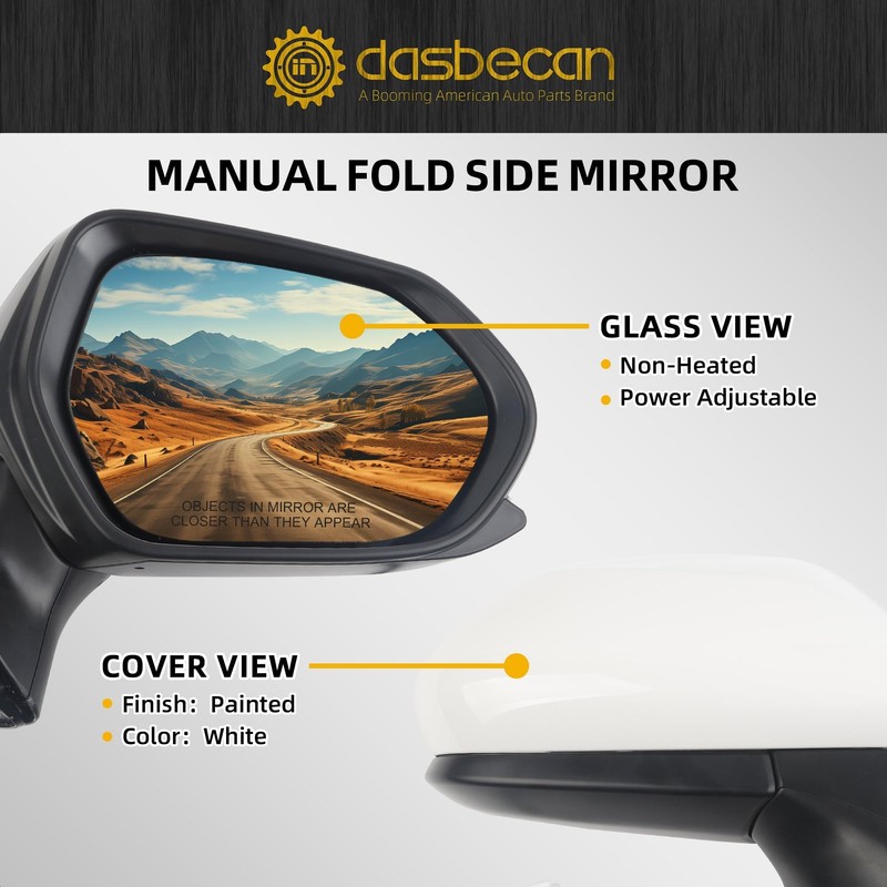 Dasbecan Passenger Side Door Mirror Compatible with Toyota Camry 2018-2024