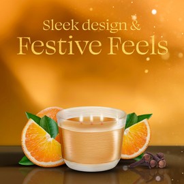 Glade 3-Wick Scented Candle Jar, Orange Zest & Clove, Air Freshener Infused with Essential Oils, 6.8 Oz, 3 Count
