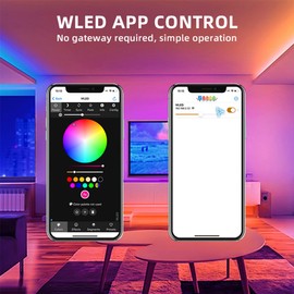 WeiguoIOT ESP32 WLED LED Strip Controller with Microphone,USB-C, UART Download Port, 5-24V, RGB RGBW RGBCCT DIY Lighting App Control Addressable Strip Controller (DOM-WLE-ADM with Mic/UART)
