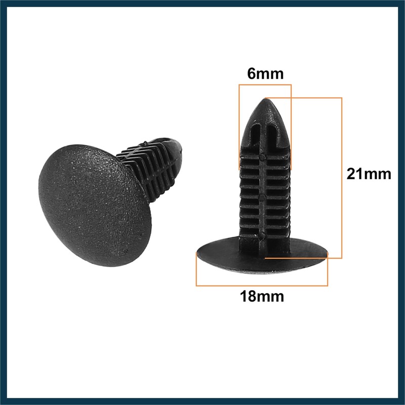 TUCKBOLD 6mm Hole Dia Plastic Rivets Fastener Fender Bumper Push