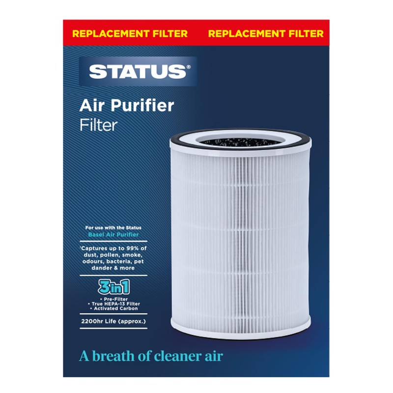Status Air Purifier Replacement Filter Compatible with Status-Basel, HEPA Filters,