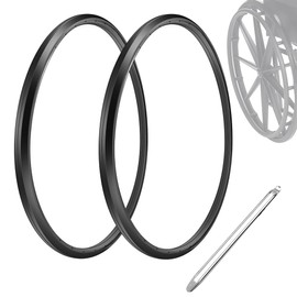 Migeek Wheelchair Rear Wheel Replacement Tire, 24 "X 1" Universal Flat-Free Polyurethane Tire,Equipped With Installation Tools, Wheelchair Accessories For All Brands(1 Pair)