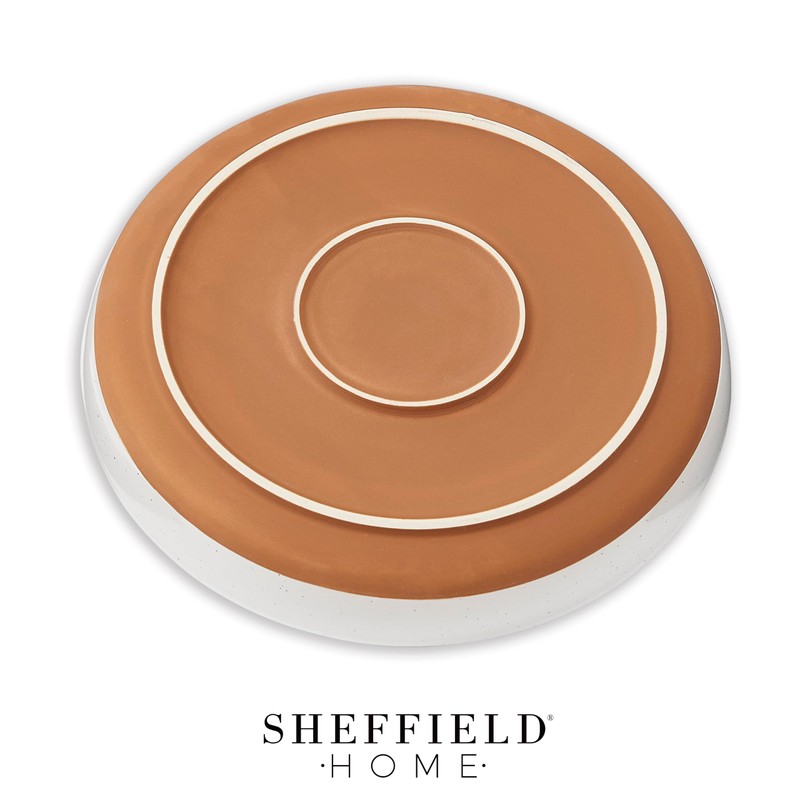 Sheffield Home Stoneware Flat Pasta Bowls, Set of 4 Stylish