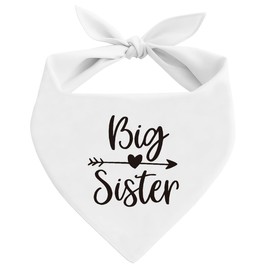 Big Sister Dog Bandana, White Pet Dog Scarf Accessories, Pregnancy Announcement Big Sister Baby Reveal, Pet Dogs Triangle Scarf, Dogs Bandana for Small Medium, Pets Lover Gift