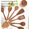 R&C 9-Piece Wooden Kitchen Utensil Set – Premium Teak Cooking