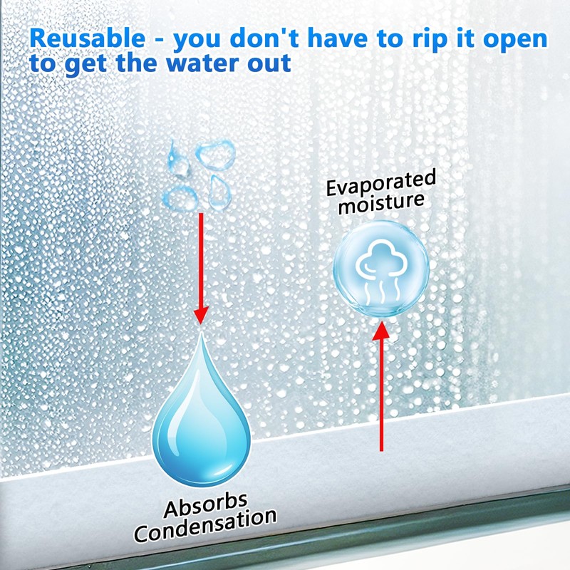 Window Condensation Prevention Absorber - Anti-Condensation Water Absorbing Strip, Whites,
