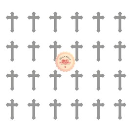 Cross Stickers Christian Crosses For Craft Christening Wedding Easter Home Decor Religious Bereavement Cards Vinyl Decal (Silver)