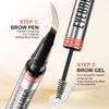 2-in-1 Dual-Ended Microblading Eyebrow Pencil with Brow Gel, Waterproof 4-Fork-Tip