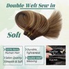 Weft Hair Extensions Human Hair,Ombre Sew in Weft Extensions Chestnut