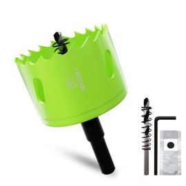 FROOOK 2-3/8" (60mm) Bi-Metal Hole Saw with Arbor - Multi-Material Cutting Kit for Thin Iron, Wood & Drywall - High-Speed Steel Teeth with Smooth Cutting Edge, Fast Chip Removal & Bonus Dust-Proof Bag