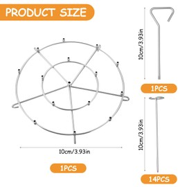 15 stainless steel barbecue skewers, roulade needles, meat skewers set, 304 stainless steel kebab skewers for hot air fryer, skewers, cooking grate, oven, hanging and standing grill skewers, kabob