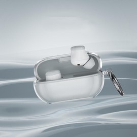 Case Cover for Beats Solo Buds,Headphones Protective,Soft Transparent Protect with Keyring Scratch Resistant Case for Beats Solo Buds (Transparent Purple)