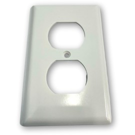 Eaton 2132W-F-LW Duplex Receptacle Wallplate, White; Designed for Electrical Outlets; Durable Polycarbonate Material; Resistance to Bowing and Breakage; Flush-fitting and Warp-resistant Design
