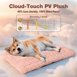 MORA PETS Cat Bed Mat Washable Crate Mattress Warm Puppy Pad Non-Slip Soft Cat Blanket Small Pet Pillow Cushion, 53x33cm, Pink