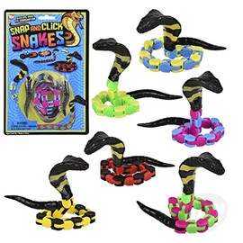 Wacky Tracks Snake Bendable Snap and Click Snake Fidget Toy Fine Motor Skills Autism Set of 3