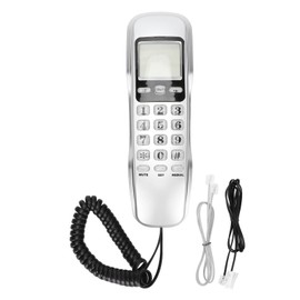 KXT888CID Mini Wall Telephone Hotel Wired Desktop Wall Phone for Home Hotel Office(Silver )
